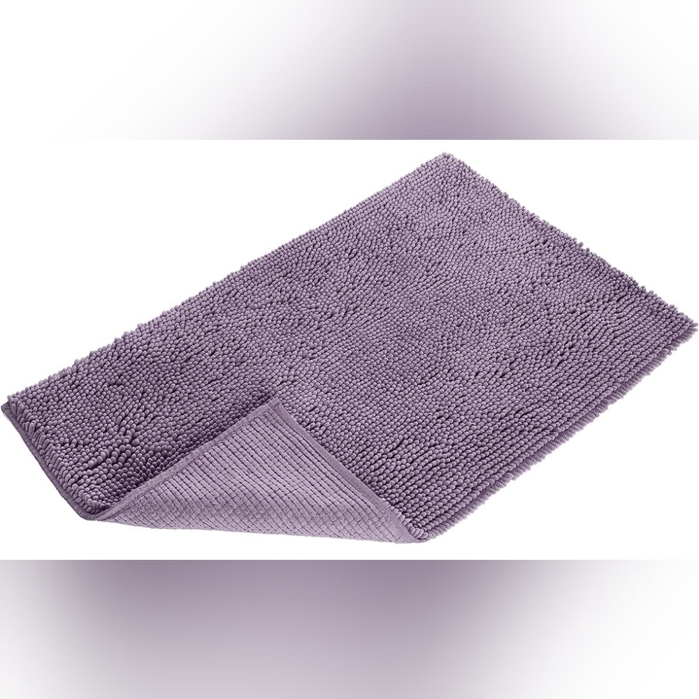 Purple Lavender Non-Slip Microfiber Shag Bathroom Rug Mat 21"x34"